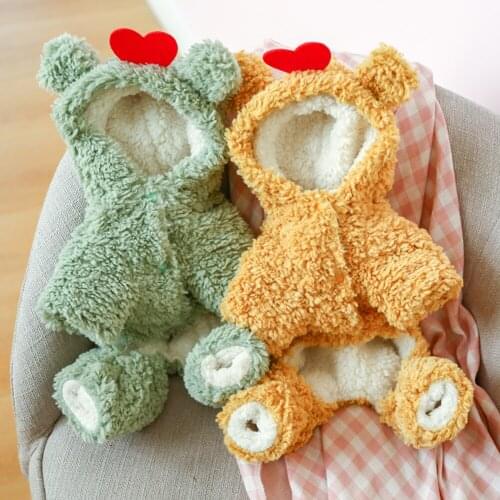 Dog Hoodies Warm Winter Dog Clothes Lamb Wool 4 legs Dogs Costume Cute Pet Coat Jacket Jumpsuit Clothing for Puppy Dogs