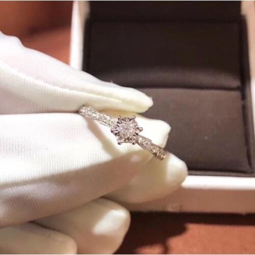 Trendy Jewelry S925 Rings for Women Cubic Zirconia Charms Bridal Wedding Engagement White Gold Color Ring Wedding Ring