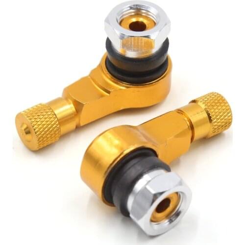 Uxcell 2Pcs Gold Tone 90 Degree Angle Aluminum Alloy Tubeless Tire Valve Stem Cover Cap for Motorcycle Car