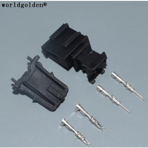 Worldgolden 2 Pin/Way 1.5mm Male Female Auto Electrical Trunk Light Connector License Plate Light Plug Socket 1J0971972 3B097271