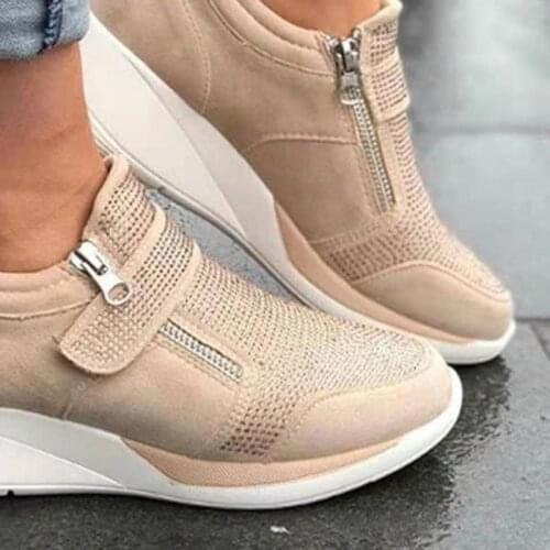 2020 Autumn Women Shoes Comfortbale Casual Wedges Shoes Outdoor Ladies Sneakers Increased Shake Shoes Female Chunky Shoes