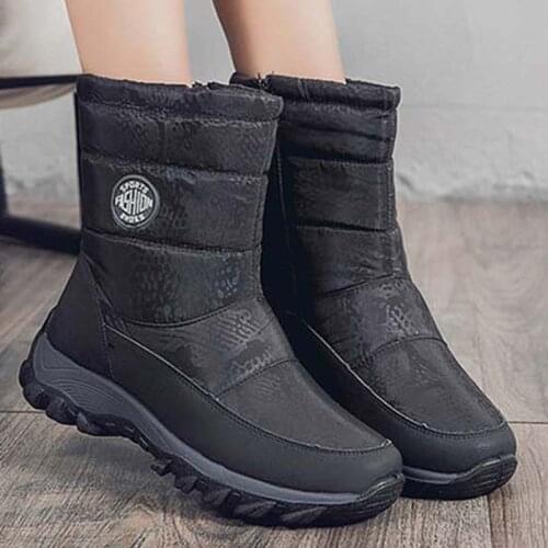 Women Snow Boots Keep Warm Fur Waterproof Winter Ankle Boots Womens Platform Ladies Zipper Shoes Female Comfort Drop Shipping