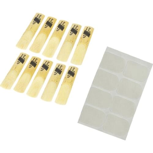 10pcs bE Premium cane Saxophone Reeds Strength 2.5 Reeds with Pads