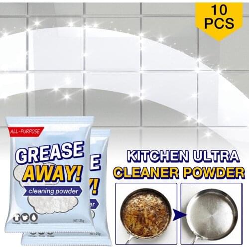 10 Packs GreaseAway Cleaning Powder No Damage Stain Remover Degreaser Dirt And Stubborn Stains Kitchen Powder Cleaner