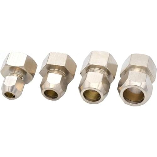 2) 1/8" 1/4" 3/8" 1/2" BSP M10 M14 M20 Male To Fit 6/8/10/12mm Tube O/D Nickel Brass Ferrule Pneumatic Air Compression Fitting