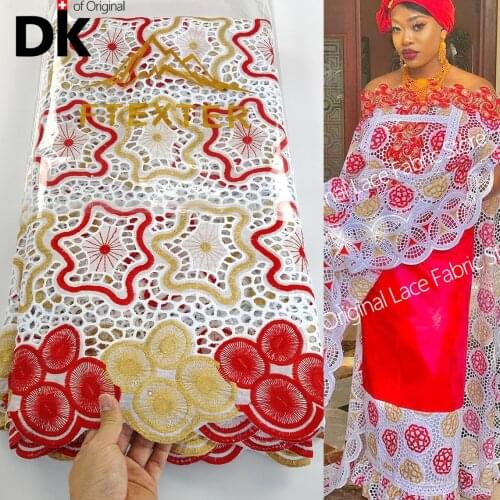 2.5 Yards 2021 Latest African Lace High Quality 100% Swiss Voile Lace In Switzerland For Nigerian Wedding Or Party Dress Sewing