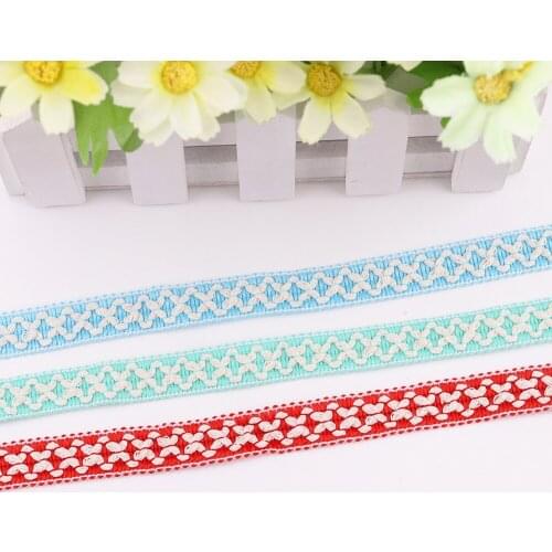 2yards Color Small Square Retro Polyester Series Lace Cotton Knitted Ribbon Lace Trim Handicraft Accessories Sewing