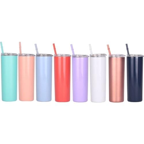 20 oz Mug with Lid & Straw Wine Cups Stainless Steel Tumbler Insulated Thermos Cup Travel Coffee Mug Beer Mug