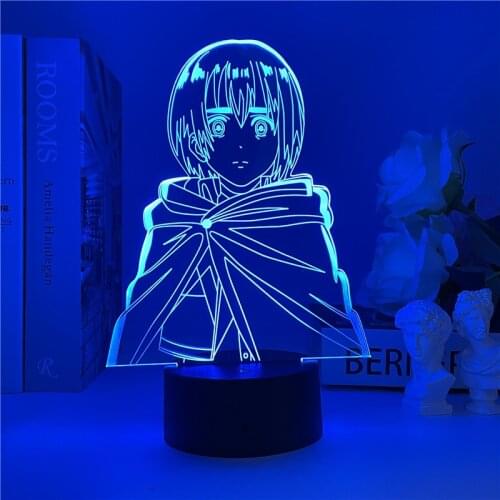 Anime Attack on Titan 3d Lamp Armin Arlert Light for Bedroom Decoration Kids Gift Attack on Titan LED Night Light Armin Arlert