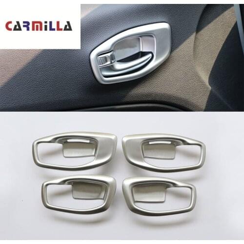 4Pcs/Set Car ABS Chrome Interior Moulding Inner Door Trim Handle Bowl Frame Cover Sticker for Jeep Compass 2th 2017-2020