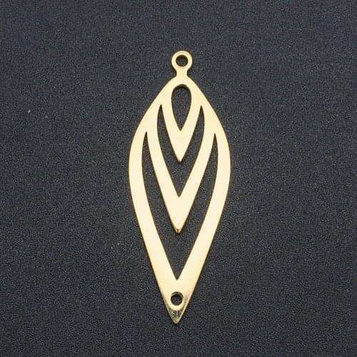 5pcs/lot 100% Stainless Steel 38mm Diamond Geometric DIY Earring Charm Connector Wholesale DIY jewelry making charms