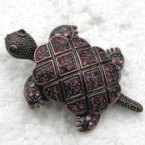 Antique copper Turtle Rhinestone Pin brooches Pendant C859 D3