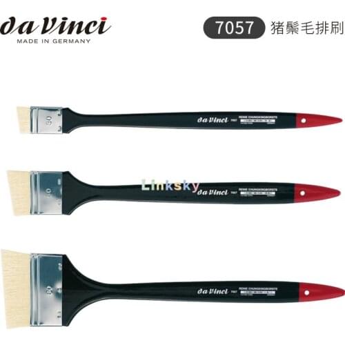 Da Vinci Oil & Acrylic Series 7057, Top Acryl Paint Brush, Hog Bristles,Oblique Head with Long Handle,Art supplies