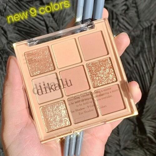 DIKALU New 9 Colors Shimmer Matte Nude Eyeshadow Pallete Glitter Eyeshadow Long Lasting Waterproof Eye Pigments Shine Eye Makeup
