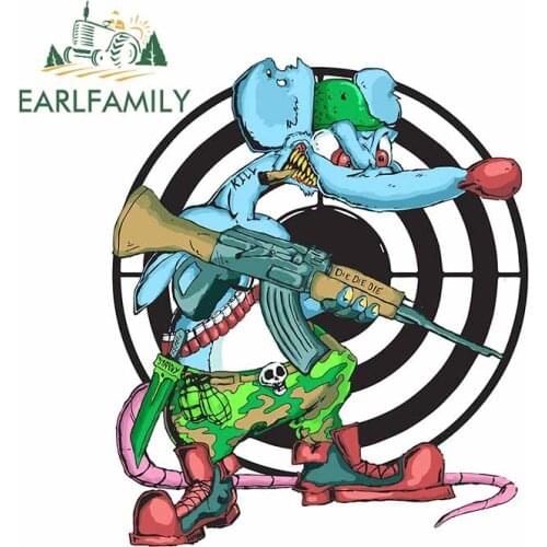 EARLFAMILY 13cm x 11.3cm for Battle Rat Skull Target Decal Scratch-Proof Windows Car Stickers Personality Anime Vinyl Car Wrap