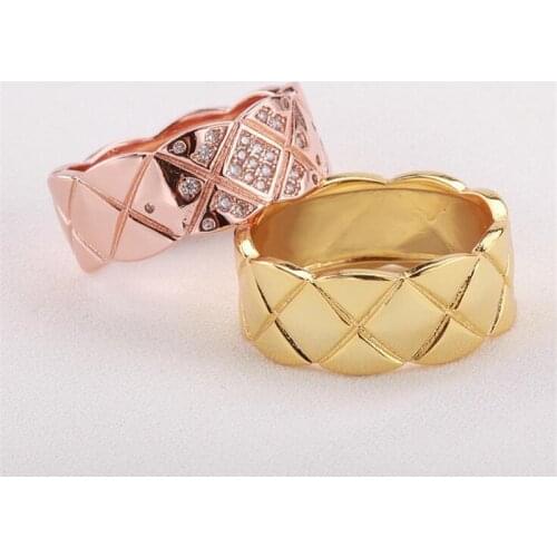 Classical Fashion Jewelry Hot Sale 925 Silver&Rose Gold Fill Pave White AAA Cubic Zirconia Women Wedding Bridal Grid Ring Gift