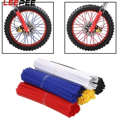 LEEPEE 72pcs Motorcycle Bike Wheel Rim Spokes Skins Off Road Shrouds Covers Motorbike Accessorie Moto Wheel Hub Decoration