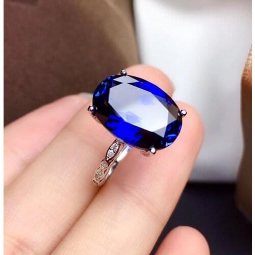 The Best Engagement Gift Natural And Real Sapphire Rings 925 Sterling Silver Fine Jewelry