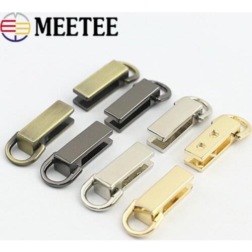 Meetee 10Pcs 7X26mm Strap Side Clip Hook Metal Connecting Ring Buckle Tassel Clips Screw Pendant Clasp Bag Webbing Bell Buckles
