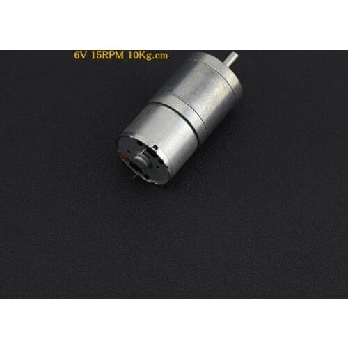 Metal DC gear motor 6V 15RPM 10Kg.cm 478:1 Metal gearbox