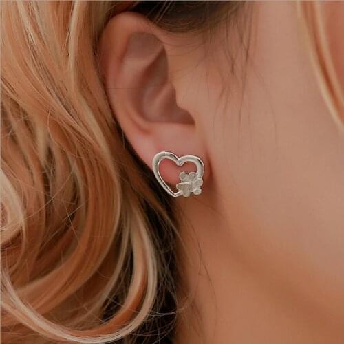 Fashion woman Ear Cuff Piercing Earring Jewelry Punk Style Gold & Sliver Colors Geometric Heart Circle Stud Earrings Best Gift