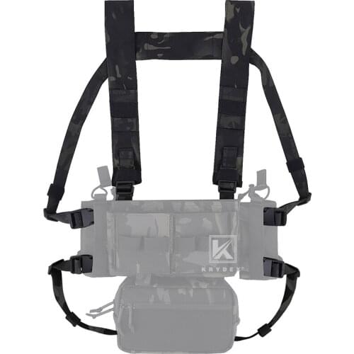 KRYDEX Chest Rig Shoulder & Back Strap Set For MK3 MK4 D3CRM Micro Fight H Harness Fat Strap W/ Male & Female Buckles MCBK