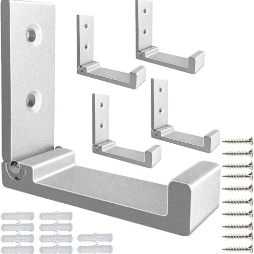 5Pcs Wall Hooks for Hanging Coat Hooks Hardware Heavy Duty Aluminum Alloy Headphone Holder Hooks No Rust Wall Mounted with Screw