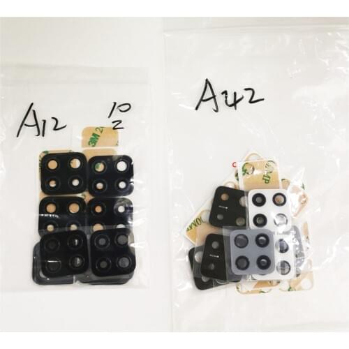 Wholesale 10pcs/lot For Samsung Galaxy A42 A32 A12 A02 A02S Back Rear Camera Lens Glass Cover Replacement Cover With Adhesive