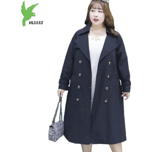 Plus size 4XL Trench Coat for Women 2018 Autumn Long Windbreaker Fashion Outerwear Female Spring Belt Slim Large size Coats 2091