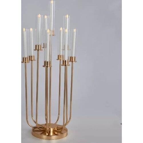 Acrylic Candelabras 100 CM Height 10-Arms Candle Holders Luxury Wedding Table Centerpiece Candlesticks Home Decoraion