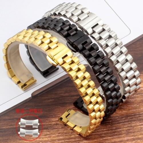 Watch Band Bracelet 13mm 15mm 20mm 22mm 24mm Women Men Silver Wrist Stainless Steel Universal Watch Strap Stainless Steel Strap