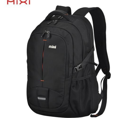 Mixi 17.3" Laptop Backpack Men Business Travel Back Bag Students School Bag 18 20 Inch Black Gray Waterproof Ergonomic Design