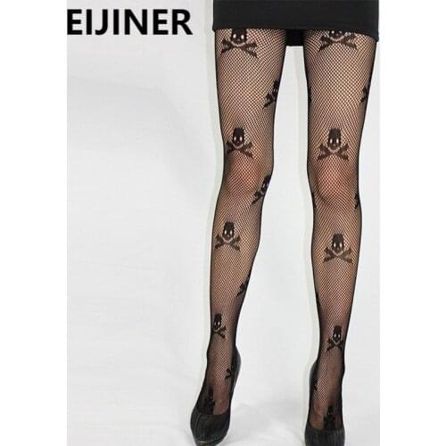 Sexy Fishnet Tights Mesh Designer Stockings Womens Summer Black Nylon Temptation Skull Goth Seamless Pantyhose Plus Size Tights