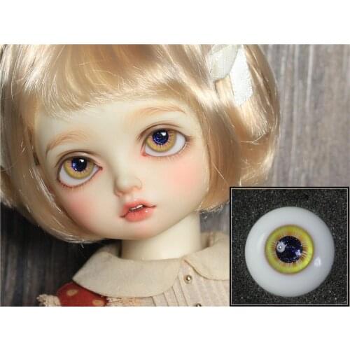 BJD doll eyes fit 14mm16mm18mm glass eyes with small iris /D14 pink and yellow doll accessories