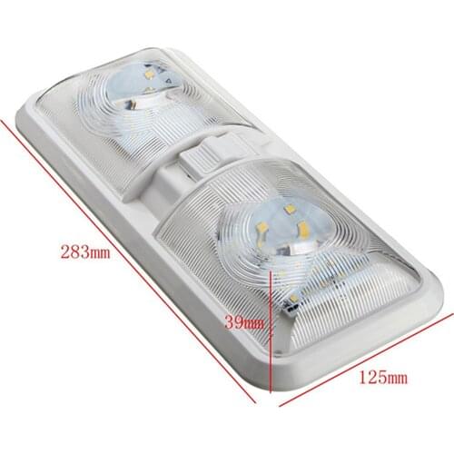 LED Ceiling Light, 12V Car Roof Light, Interior Lamp for Motorhome Caravan Camper RV Trailer Truck Vehicle, White