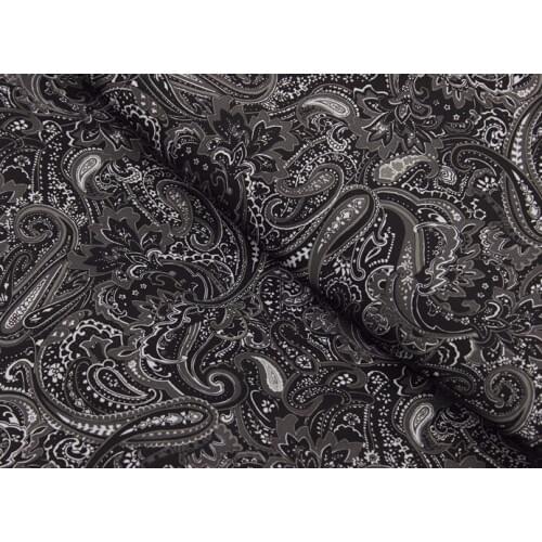 Traditional Grey Ruyi Pattern Printed Polyester Lining Fabric 50x140cm