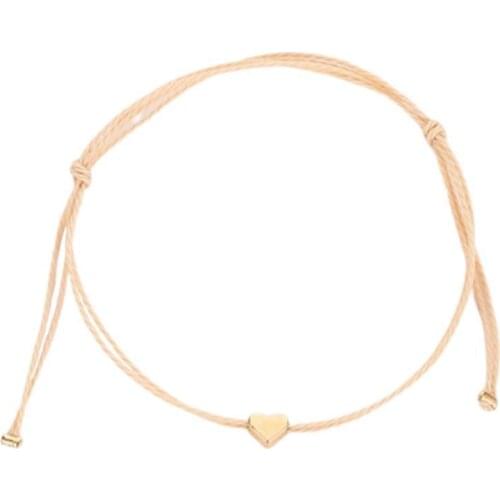 Sweet And Simple Handmade Rope Heart-shaped Bracelet Rope Heart-shaped Small Fresh Jewelry Love Wire Couple Jewelry Bracele F6C9