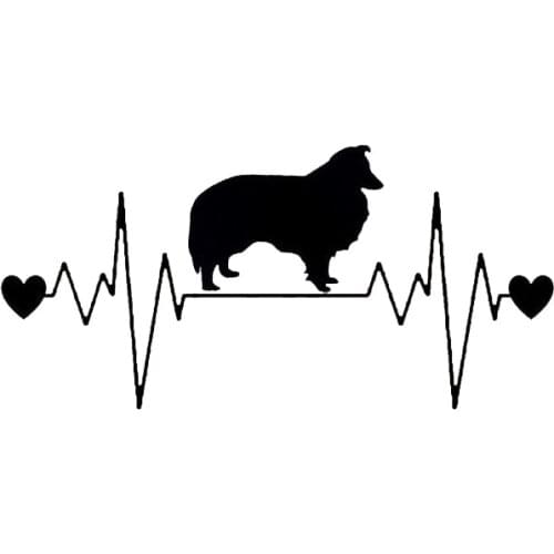20.3cm*9.8cm Sheltie Heartbeat Lifeline Shetland Sheepdog Funny Vinyl Decal Sticker Car Stickers Window