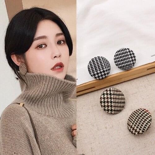 JIOFREE Trendy Statemet flannel Clip on Earrings Wihtout Piercing for Woman Fashon Earrings Jewelry