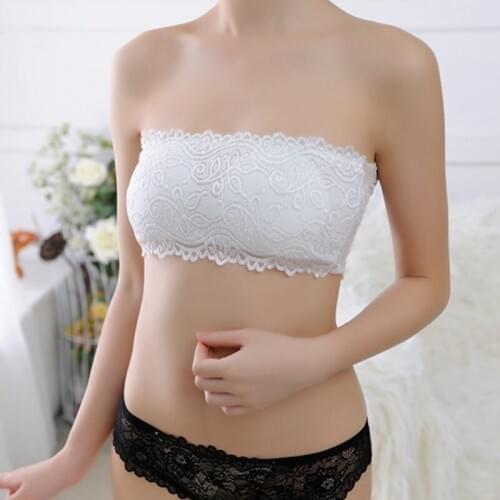 Hot Women Sexy Wrapped Chest With Bra Solid Color Summer Lady Prevent Exposed Underwear Lace Floral Vest-45