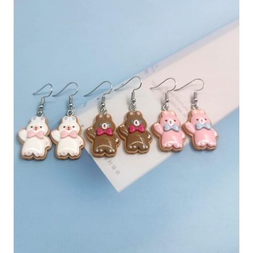 1Pair Korea The Hello Rabbit Earrings For Women Girl Korea Simulated Animal Drop Dangle Earings Jewelry Christmas Eardrop EC444