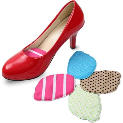 10 Pairs High Heel Sponge Pads Comfort Foot Cushions Pain Relief Fits For Women Anti-Slip Forefoot Shoes Insoles Random Color