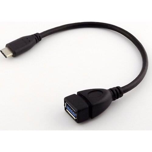 10pcs Black 25cm USB 3.1 Type C Male to USB 3.0 Type A Female M/F Adapter OTG Charging Data Sync Charge Cable For Macbook
