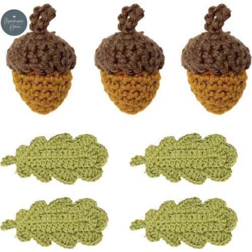 10 Pcs/lot Crochet Leaves Pine Nuts Leaves Teethers Beads DIY Pacifier Chain Teether Decor Baby Product Accessories Toy BPA Free
