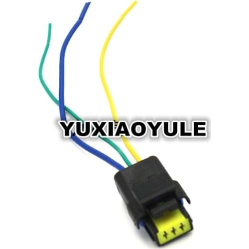 2/4/10pcs/lot 3 Pin/Way Headlight Gearbox Electric FCI Connector Plug With Pigtail For Renault Peugeot Delphi Rail Pressure