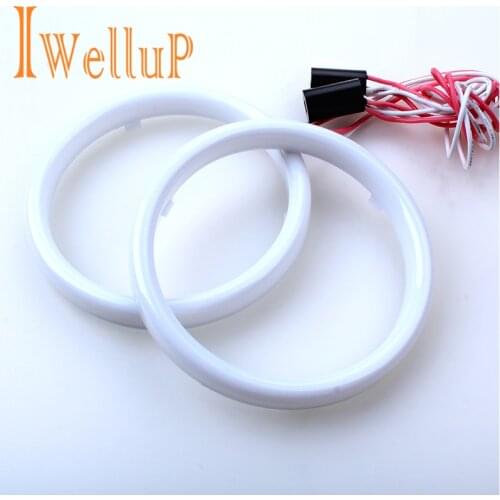 2 Pcs Car Angel Eyes Auto Halo Rings COB 60mm 70mm 80mm 90mm100mm 110mm 120mm Angel Eye Car Headlight Motorcycle White 12V Led