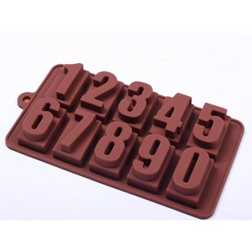 3D DIY Fondant Cake Moulds 0-9 Numbers Shape Baking Mold Silicone Chocolate Cupcake Pastry Molds Baking Supplies Decorating Tool