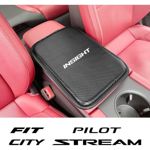 Leather Car Armrest Cushion Cover Pad For Honda Fit Insight Pilot Stream Amaze VTI Armrests Box Protective Mat Auto Accessories