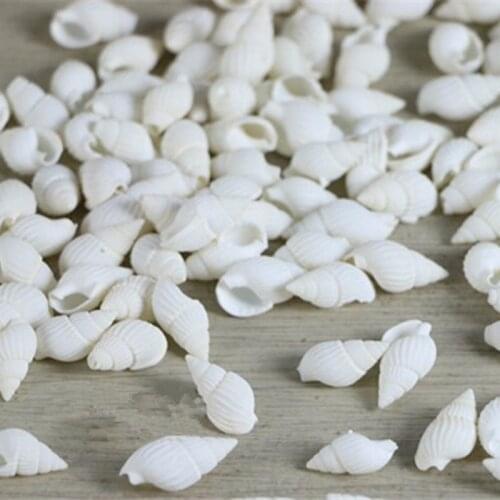 Free shipping 200pcs/lot 100% natural white color1 to 2cm sea shell snail/trumpet shell wedding/festival/party decoration