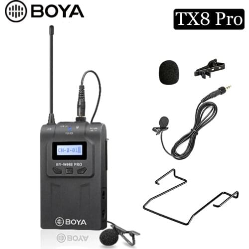 BOYA TX8 Pro Digital Wireless Bodypack Transmitter Lavalier Condenser Microphone Kit For RX8 BY-WM8 Pro K1 K2
